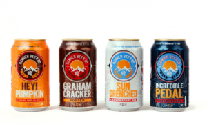 Denver Beer Company cans Hey! Pumpkin beer Graham Cracker Porter beer Sundrenched Exploratory Ale beer Incredible Pedal India Pale Ale beer